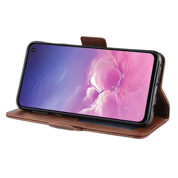 For Galaxy S10e Double Buckle Crazy Horse Business Mobile Phone Holster with Card Wallet Bracket Function