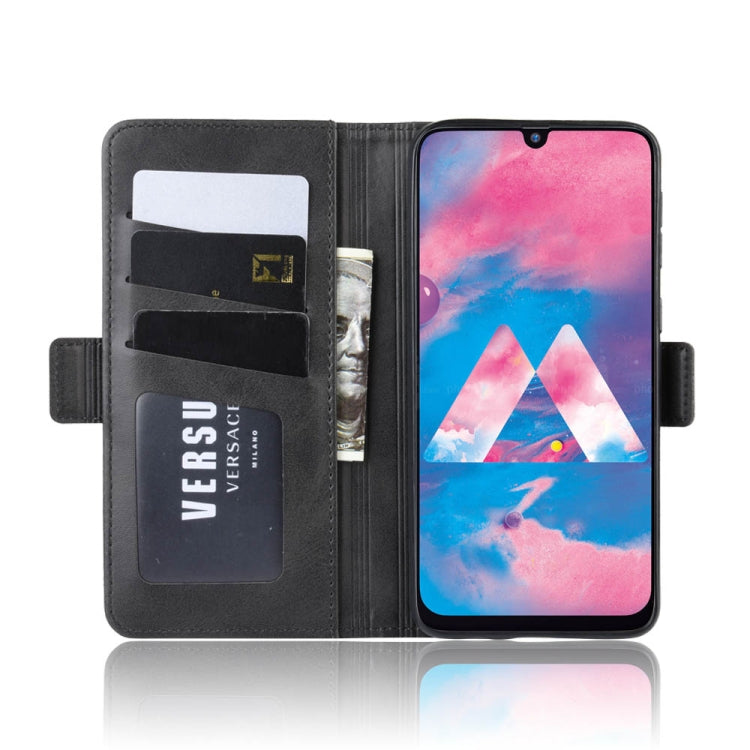 For Galaxy M30/A40S Double Buckle Crazy Horse Business Mobile Phone Holster with Card Wallet Bracket Function