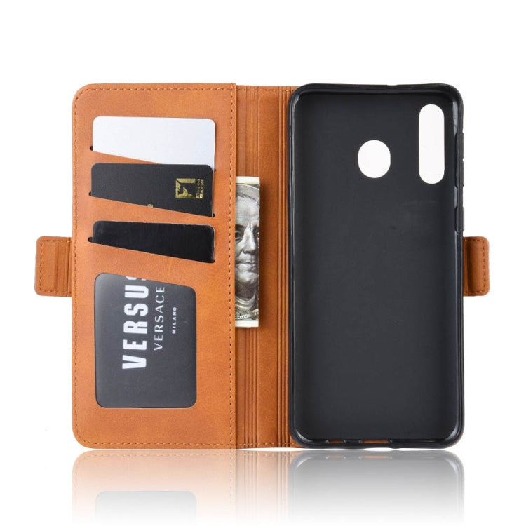 For Galaxy M30/A40S Double Buckle Crazy Horse Business Mobile Phone Holster with Card Wallet Bracket Function