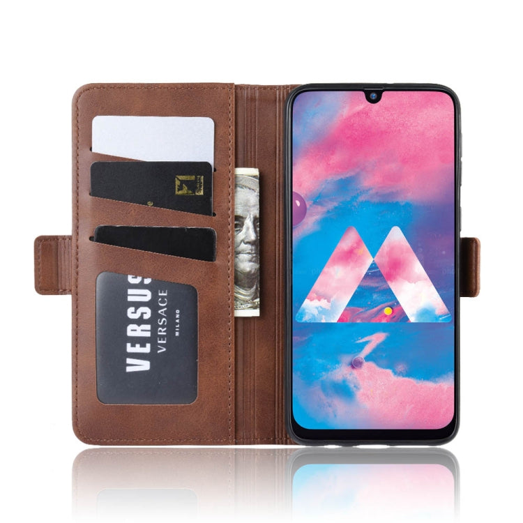 For Galaxy M30/A40S Double Buckle Crazy Horse Business Mobile Phone Holster with Card Wallet Bracket Function