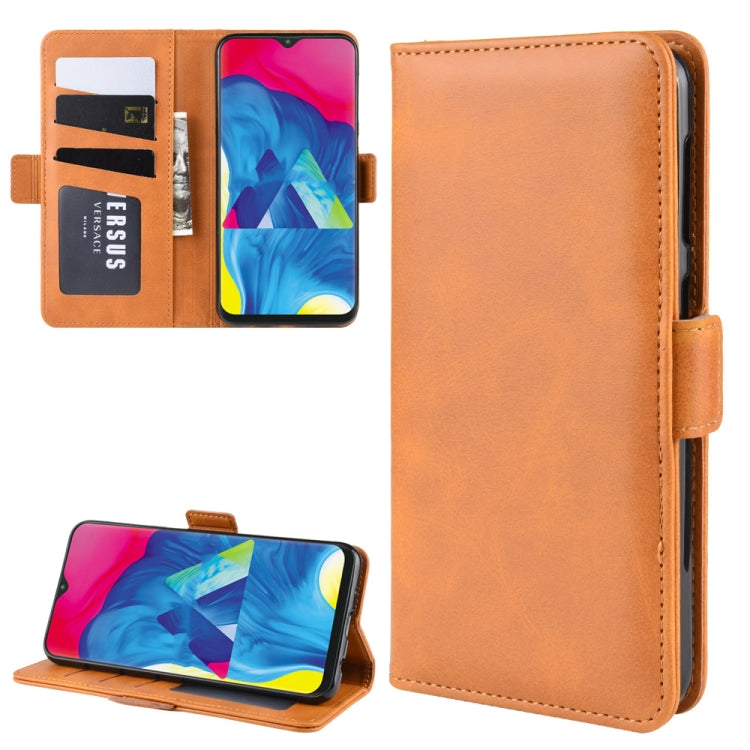 For Galaxy M10 Double Buckle Crazy Horse Business Mobile Phone Holster with Card Wallet Bracket Function