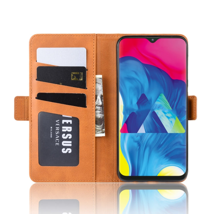 For Galaxy M10 Double Buckle Crazy Horse Business Mobile Phone Holster with Card Wallet Bracket Function