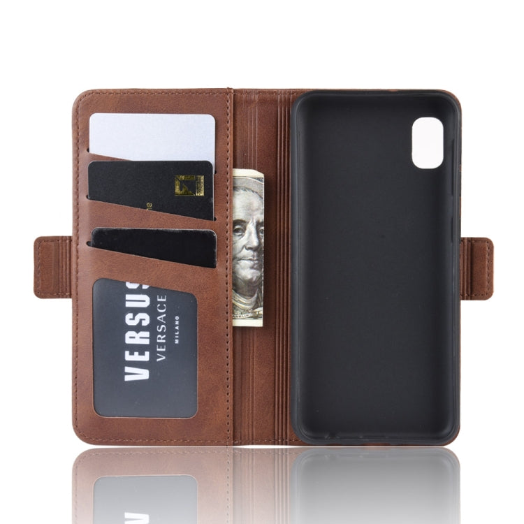 For Galaxy A10e Double Buckle Crazy Horse Business Mobile Phone Holster with Card Wallet Bracket Function