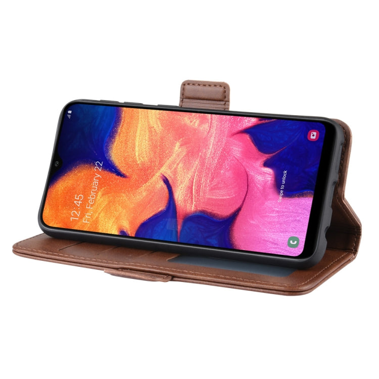 For Galaxy A10e Double Buckle Crazy Horse Business Mobile Phone Holster with Card Wallet Bracket Function