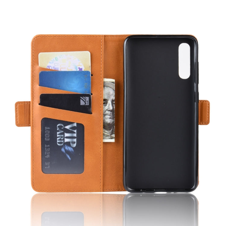 For Galaxy A70 Double Buckle Crazy Horse Business Mobile Phone Holster with Card Wallet Bracket Function