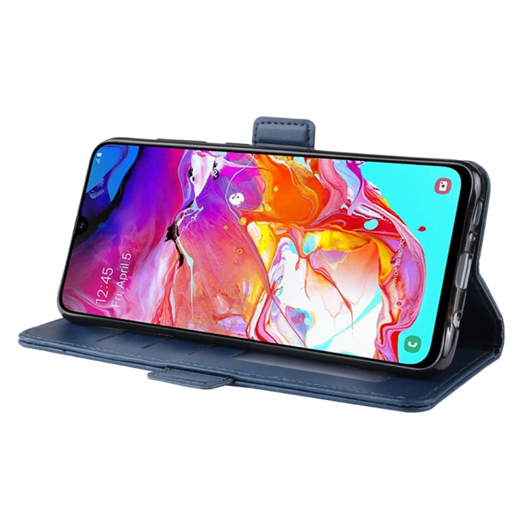 For Galaxy A70 Double Buckle Crazy Horse Business Mobile Phone Holster with Card Wallet Bracket Function