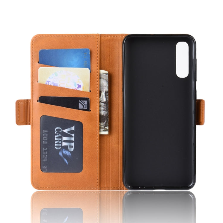 For Galaxy A50/ A30s / A50s Double Buckle Crazy Horse Business Mobile Phone Holster with Card Wallet Bracket Function