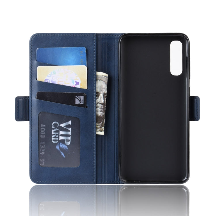 For Galaxy A50/ A30s / A50s Double Buckle Crazy Horse Business Mobile Phone Holster with Card Wallet Bracket Function