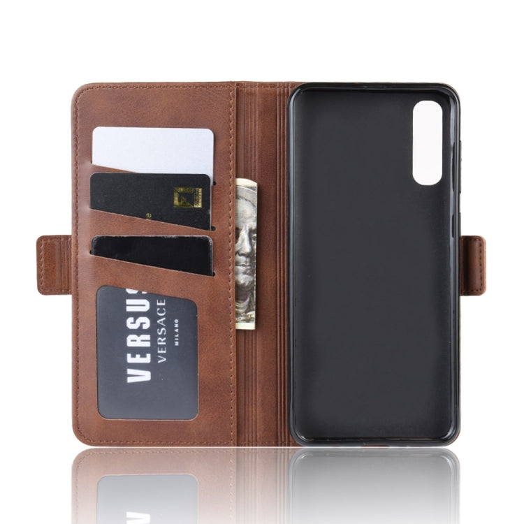 For Galaxy A50/ A30s / A50s Double Buckle Crazy Horse Business Mobile Phone Holster with Card Wallet Bracket Function