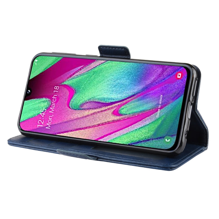 For Galaxy A40 Double Buckle Crazy Horse Business Horizontal Flip Leather Case with Card  Slot & Wallet & Holder