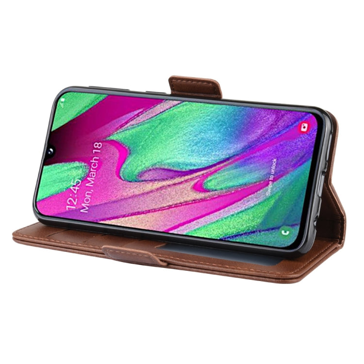 For Galaxy A40 Double Buckle Crazy Horse Business Horizontal Flip Leather Case with Card  Slot & Wallet & Holder