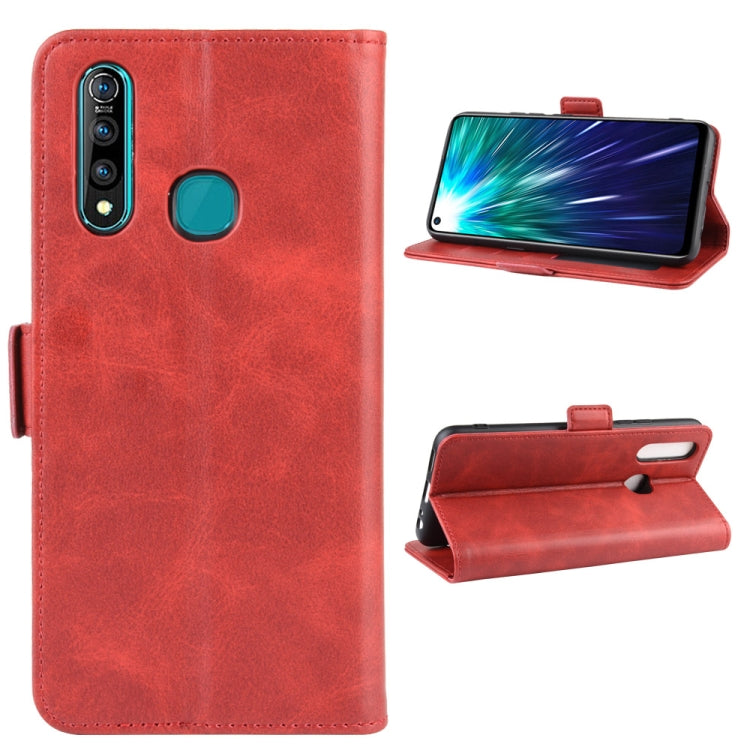 For Vivo Z5x / Z1 Pro  Double Buckle Crazy Horse Business Mobile Phone Holster with Card Wallet Bracket Function