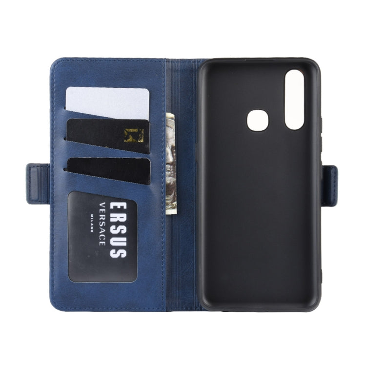 For Vivo Z5x / Z1 Pro  Double Buckle Crazy Horse Business Mobile Phone Holster with Card Wallet Bracket Function