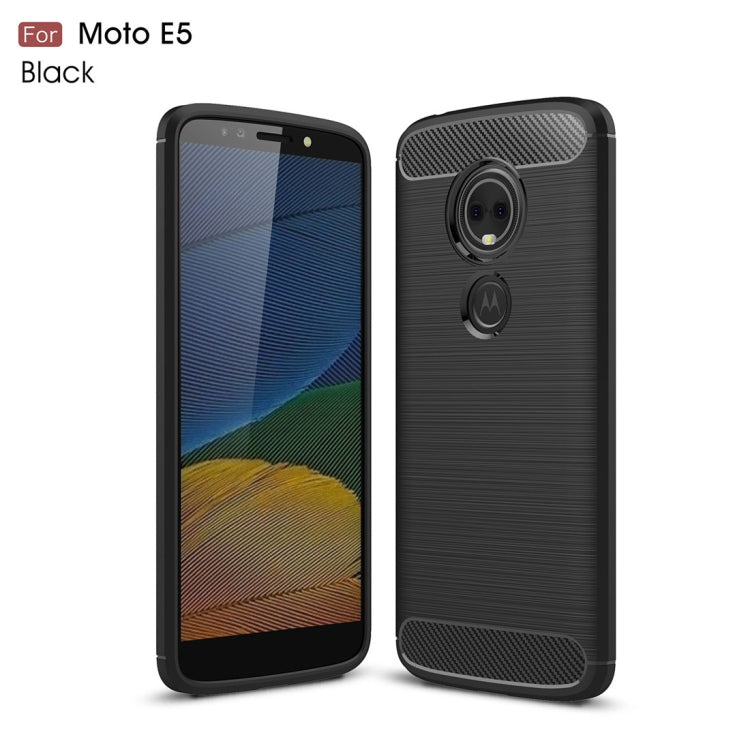 For Motorola Moto E5 / G6 Play Brushed Texture Carbon Fiber TPU Case