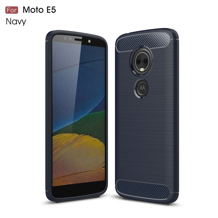 For Motorola Moto E5 / G6 Play Brushed Texture Carbon Fiber TPU Case