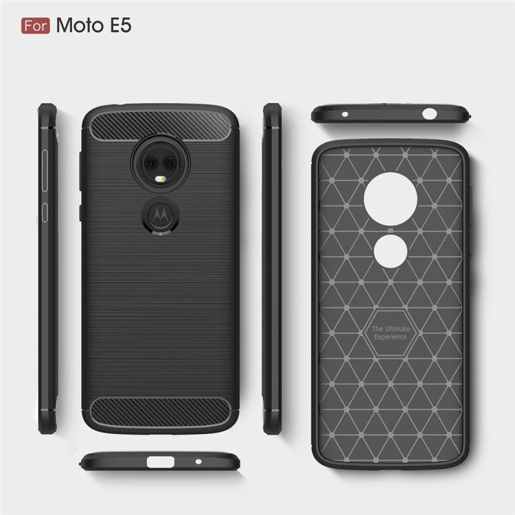 For Motorola Moto E5 / G6 Play Brushed Texture Carbon Fiber TPU Case