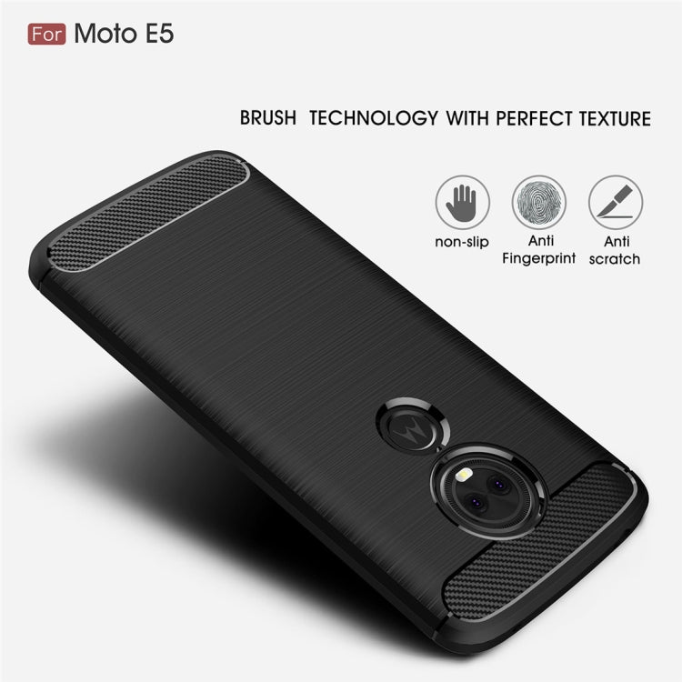 For Motorola Moto E5 / G6 Play Brushed Texture Carbon Fiber TPU Case