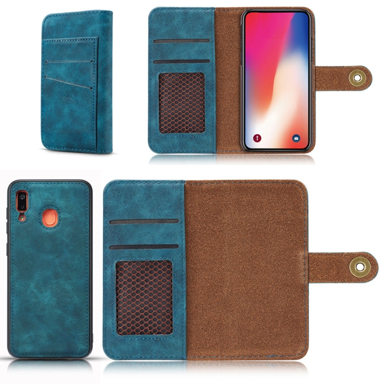 For Galaxy A20e Retro Magnetic Detachable Horizontal Flip Leather Case with Card Slots & Wallet & Photo Frame