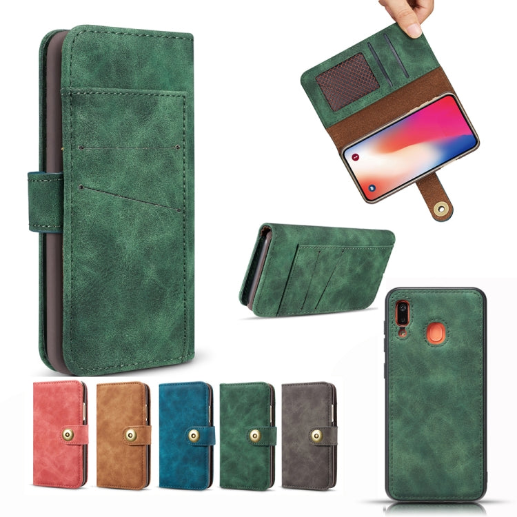 For Galaxy A30 Retro Magnetic Detachable Horizontal Flip Leather Case with Card Slots & Wallet & Photo Frame