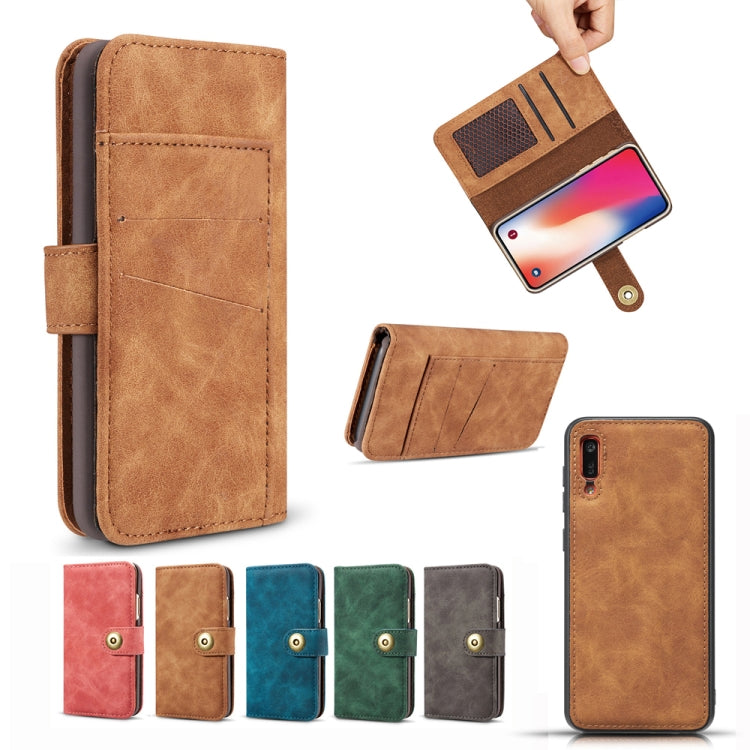 For Galaxy A50 Retro Magnetic Detachable Horizontal Flip Leather Case with Card Slots & Wallet & Photo Frame