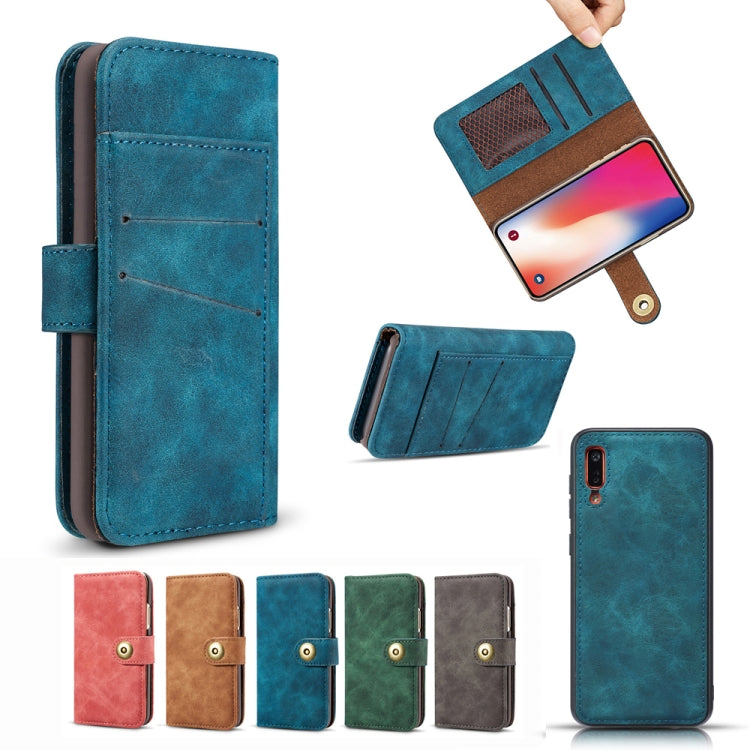 For Galaxy A70 Retro Magnetic Detachable Horizontal Flip Leather Case with Card?Slots & Wallet & Photo Frame