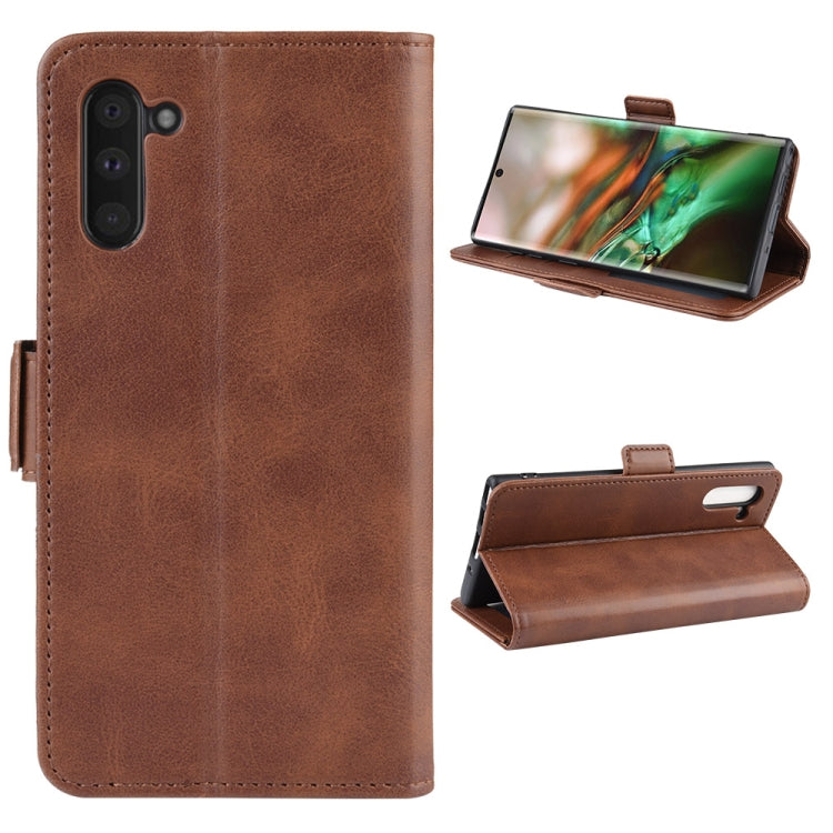 For Galaxy Note 10 Dual-side Magnetic Buckle Crazy Horse Horizontal Flip Leather Casewith Holder & Card Slots & Wallet & Photo Frame