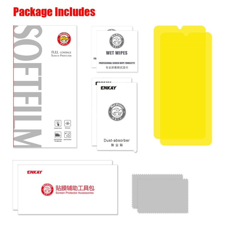 For Xiaomi CC9 Pro/Note 10 Global 2 PCS ENKAY Hat-Prince 0.1mm 3D Full Screen Protector Explosion-proof Hydrogel Film