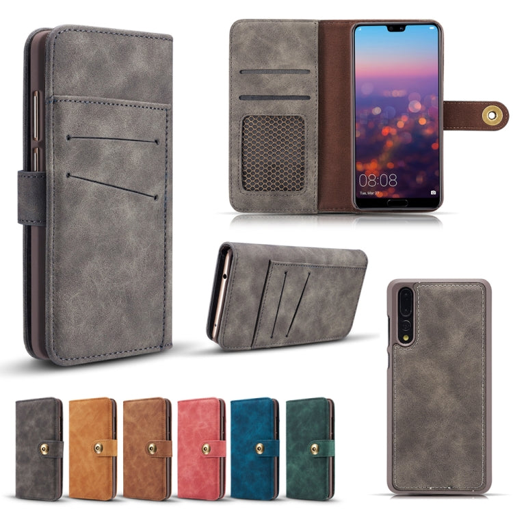 For Huawei P20 Pro Retro Magnetic Detachable Horizontal Flip Leather Case with Card Slots & Wallet & Photo Frame
