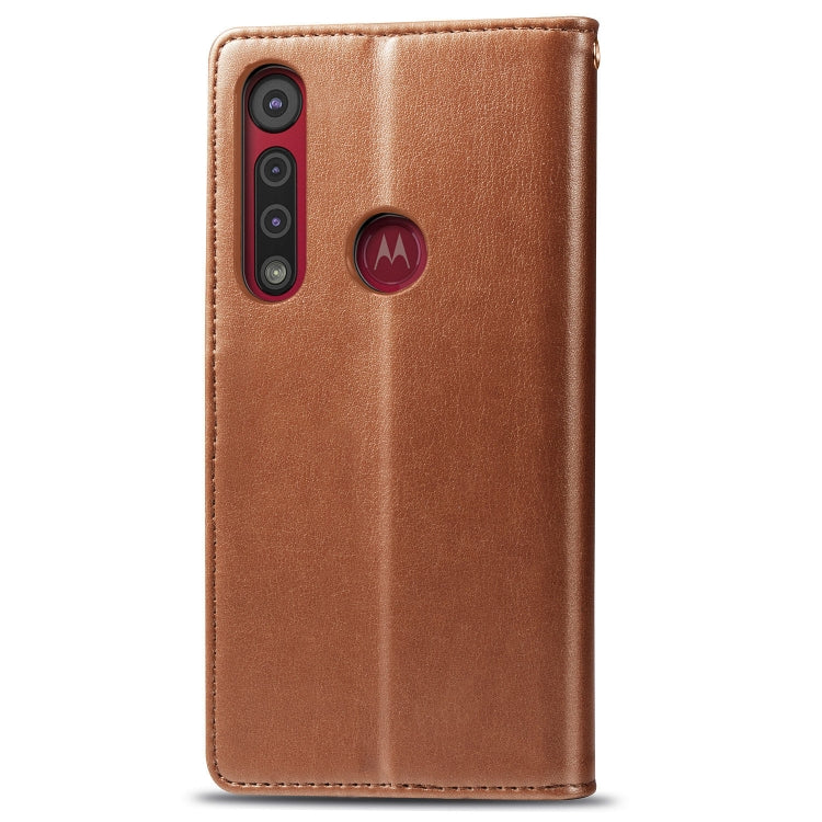 For Motorola Moto G8 Play Retro Solid Color Leather Buckle Phone Case with Lanyard & Photo Frame & Card Slot & Wallet & Stand Function