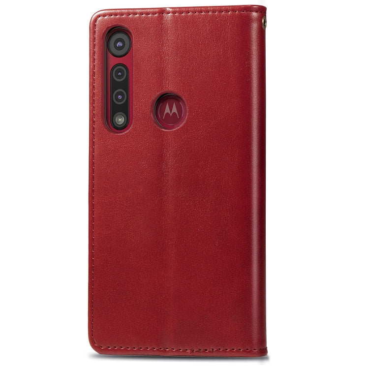 For Motorola Moto G8 Play Retro Solid Color Leather Buckle Phone Case with Lanyard & Photo Frame & Card Slot & Wallet & Stand Function