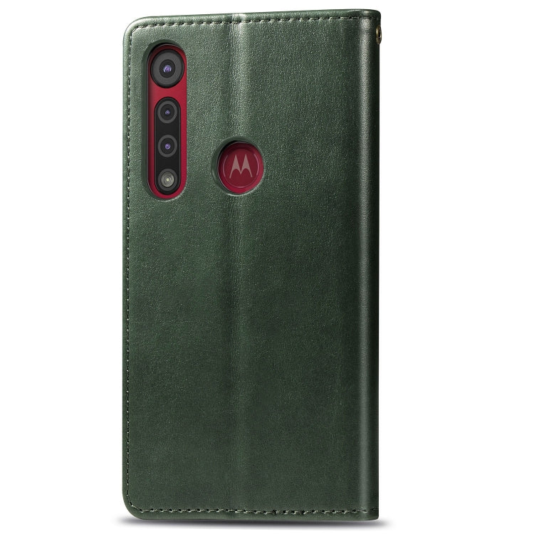 For Motorola Moto G8 Play Retro Solid Color Leather Buckle Phone Case with Lanyard & Photo Frame & Card Slot & Wallet & Stand Function