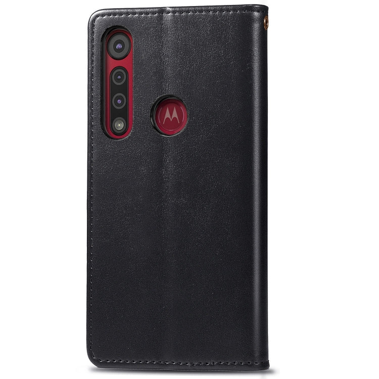 For Motorola Moto G8 Play Retro Solid Color Leather Buckle Phone Case with Lanyard & Photo Frame & Card Slot & Wallet & Stand Function