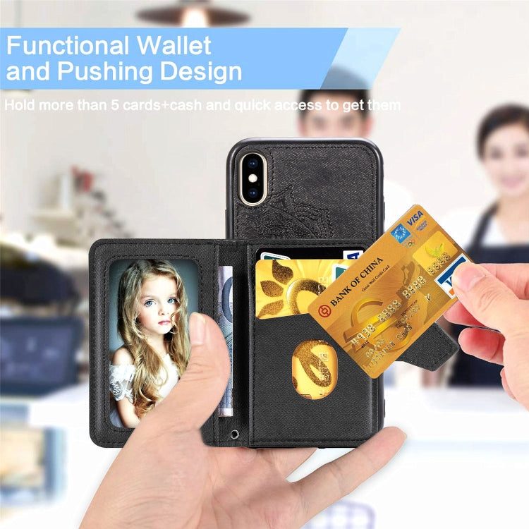 For iPhone XS Max  Mandala Embossed Magnetic Cloth PU + TPU + PC Case with Holder & Card Slots & Wallet & Photo Frame & Strap