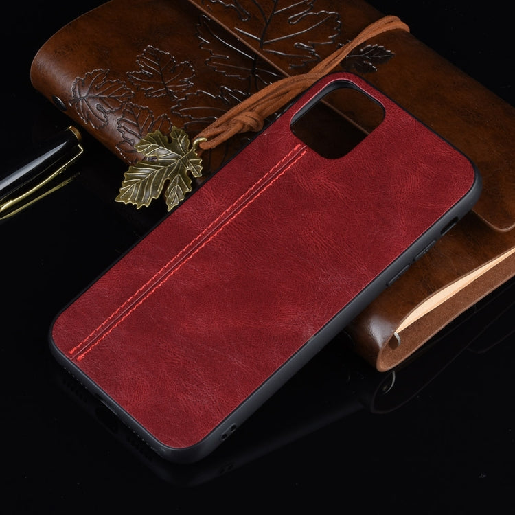 For iPhone 11 Pro Max Shockproof Sewing Cow Pattern Skin PC + PU + TPU Case