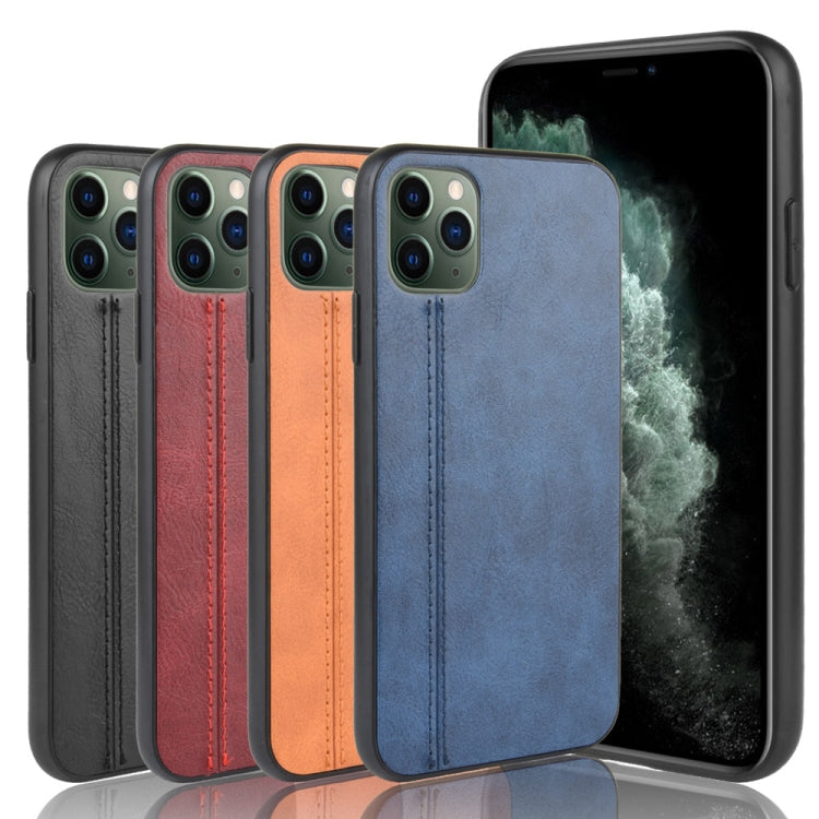 For iPhone 11 Pro Max Shockproof Sewing Cow Pattern Skin PC + PU + TPU Case