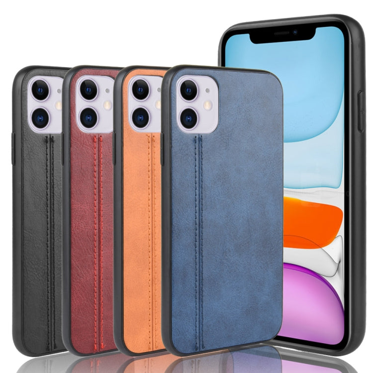 For iPhone 11 Shockproof Sewing Cow Pattern Skin PC + PU + TPU Case