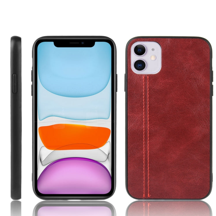 For iPhone 11 Shockproof Sewing Cow Pattern Skin PC + PU + TPU Case