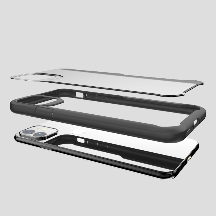 For iPhone 11 Pro Max Transparent PC + TPU Full Coverage Shockproof Protective Case(Dark Green)