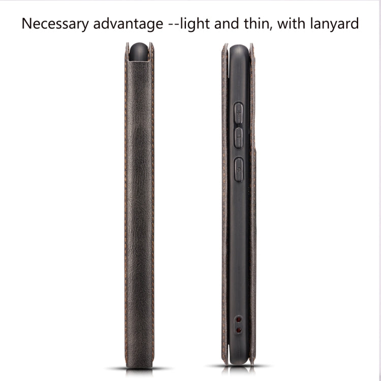 Retro Simple Ultra-thin Magnetic Leather Case with Holder & Card Slots & Lanyard for Huawei Y7 Prime 2019