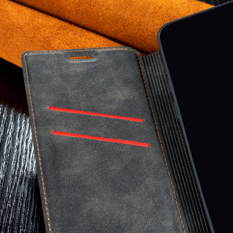 Retro Simple Ultra-thin Magnetic Leather Case with Holder & Card Slots & Lanyard for Huawei Maimang 7