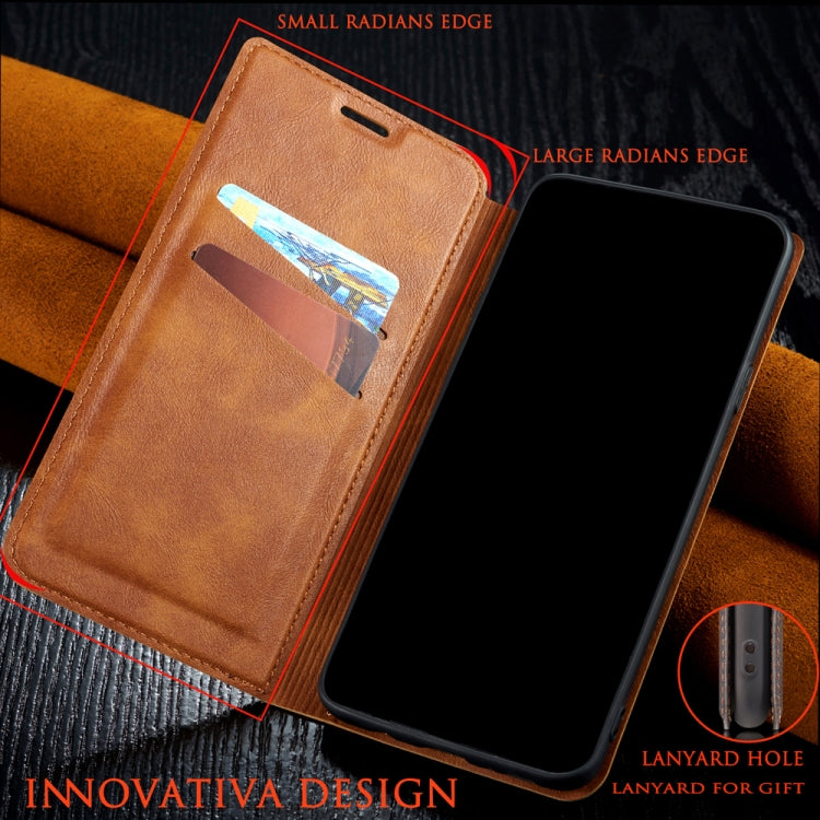 Retro Simple Ultra-thin Magnetic Leather Case with Holder & Card Slots & Lanyard for Huawei Maimang 7
