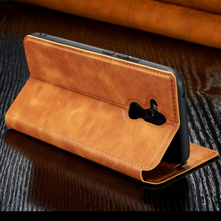 Retro Simple Ultra-thin Magnetic Leather Case with Holder & Card Slots & Lanyard for Huawei Maimang 7