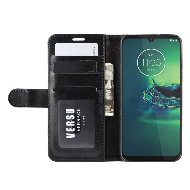 For Motorola Moto G8 Plus R64 Texture Single Horizontal Flip Protective Case with Holder & Card Slots & Wallet& Photo Frame