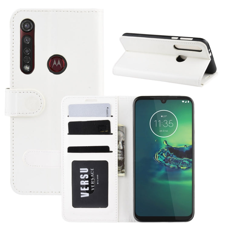 For Motorola Moto G8 Plus R64 Texture Single Horizontal Flip Protective Case with Holder & Card Slots & Wallet& Photo Frame
