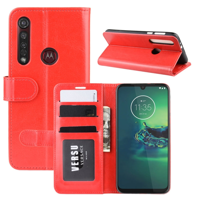 For Motorola Moto G8 Plus R64 Texture Single Horizontal Flip Protective Case with Holder & Card Slots & Wallet& Photo Frame