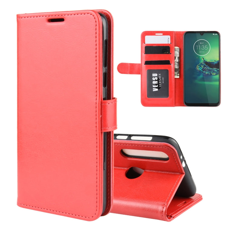 For Motorola Moto G8 Plus R64 Texture Single Horizontal Flip Protective Case with Holder & Card Slots & Wallet& Photo Frame
