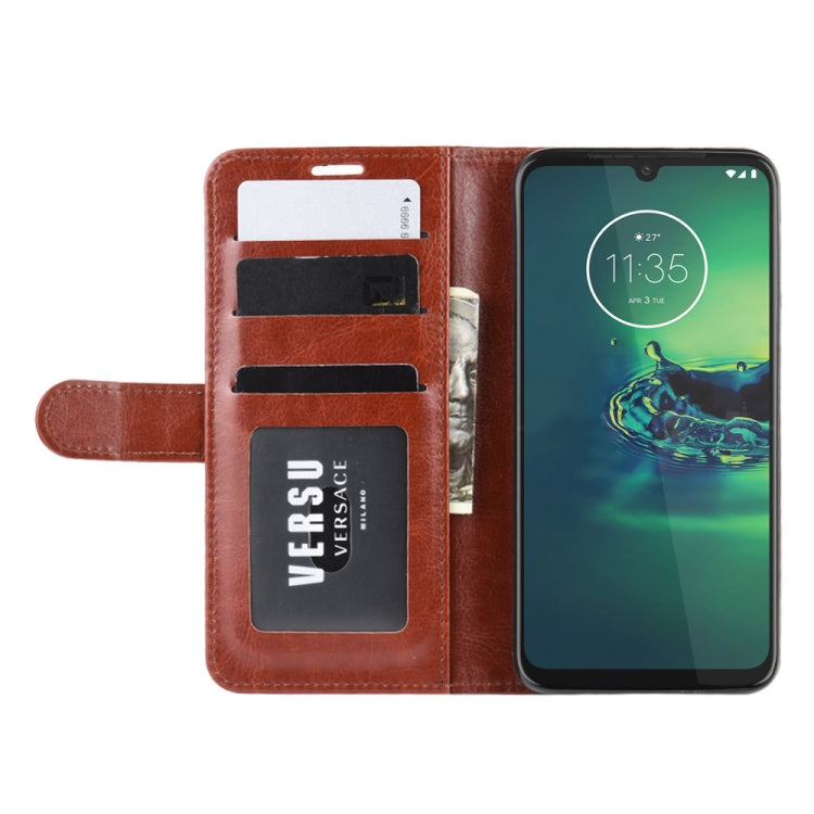For Motorola Moto G8 Plus R64 Texture Single Horizontal Flip Protective Case with Holder & Card Slots & Wallet& Photo Frame