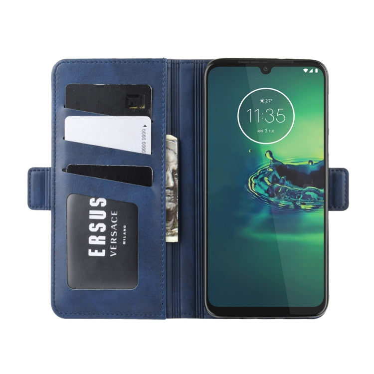For Motorola Moto G8 Plus Dual-side Magnetic Buckle Horizontal Flip Leather Case with Holder & Card Slots & Wallet