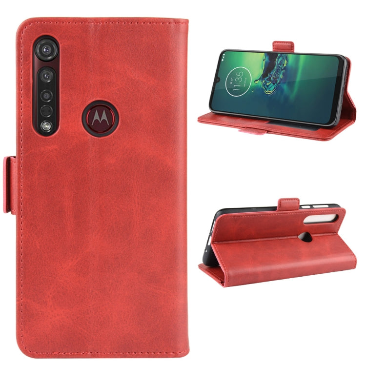 For Motorola Moto G8 Plus Dual-side Magnetic Buckle Horizontal Flip Leather Case with Holder & Card Slots & Wallet