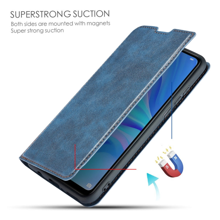 Retro Simple Ultra-thin Magnetic Leather Case with Holder & Card Slots & Lanyard for Huawei Nova 4e